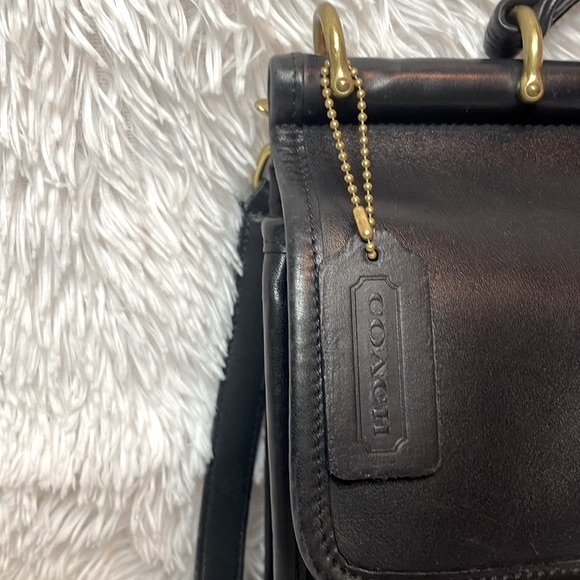 Coach Vintage Willis Unisex Leather Messenger Crossbody Shoulder Bag 9927 Black - Picture 4 of 17